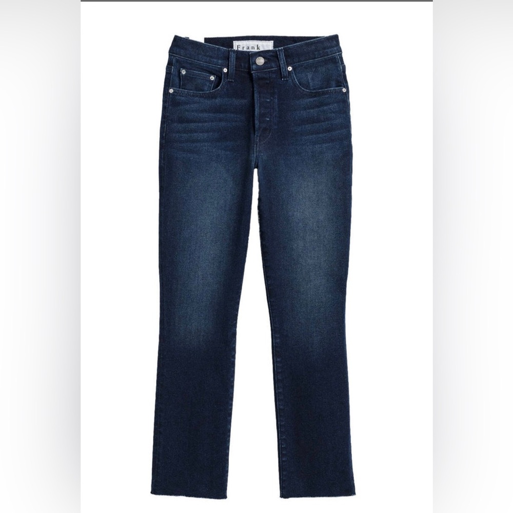 Frank & Eileen Jeans 27 Womens Cork High Rise
Straight Dark Wash Raw Hem Denim